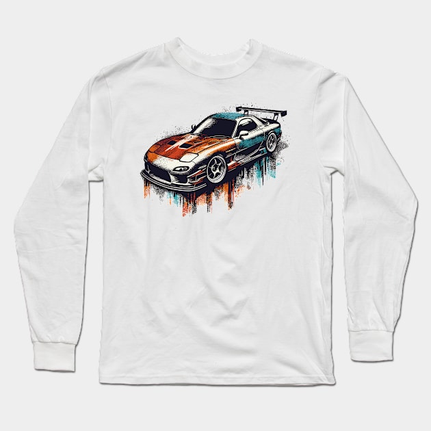 Mazda RX7 Long Sleeve T-Shirt by Vehicles-Art